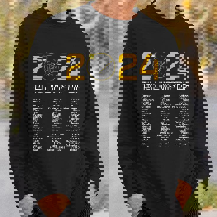 Total Solar Eclipse 2024 The Illinois Tour Totality Path Sweatshirt Gifts for Him Total Solar Eclipse 2024 The Illinois Tour Totality Path Sweatshirt Gifts for Him
