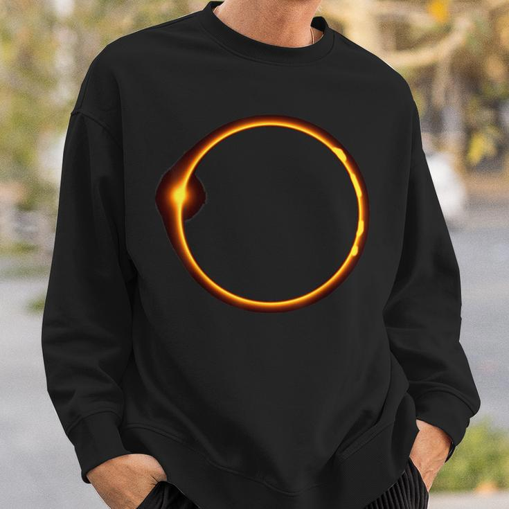 Total Solar Eclipse 2024 Minimalist Ring Sweatshirt Gifts for Him