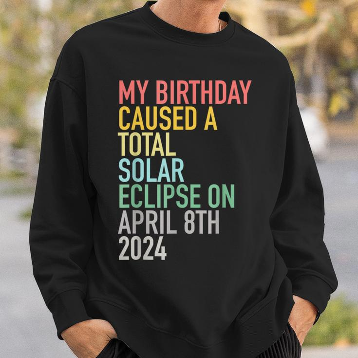 Total Solar Eclipse 4-8-2024 April 8Th Birthday Astrology Sweatshirt Gifts for Him