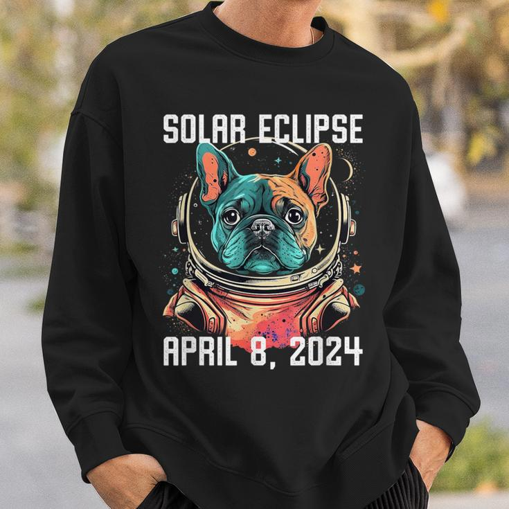 Total Solar Eclipse April 8 2024 French Bulldog Sweatshirt Gifts for Him