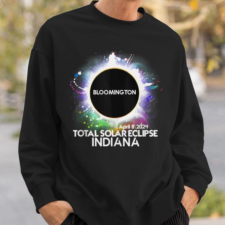 Total Solar Eclipse Bloomington Indiana 2024 Colorful Sun Sweatshirt Gifts for Him