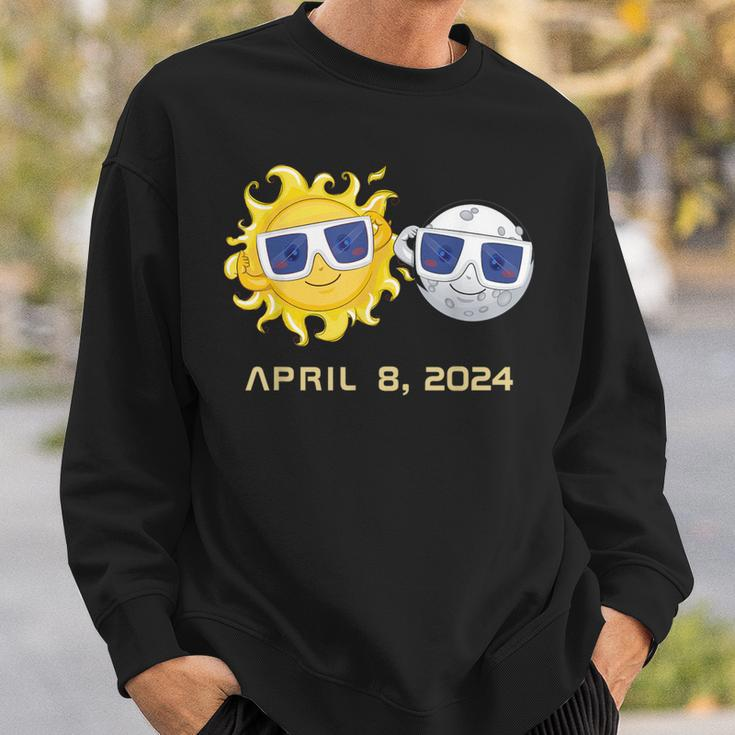 Total Solar Eclipse Sun And Moon 8 April 2024 Sweatshirt Gifts for Him