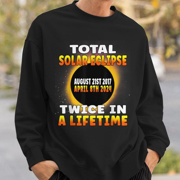 Total Solar Eclipse Twice In A Lifetime 2017 2024 Souvenir Sweatshirt Gifts for Him