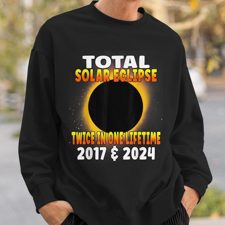 Total Solar Eclipse Twice In One Lifetime 2017 & 2024 Cosmic Sweatshirt Gifts for Him