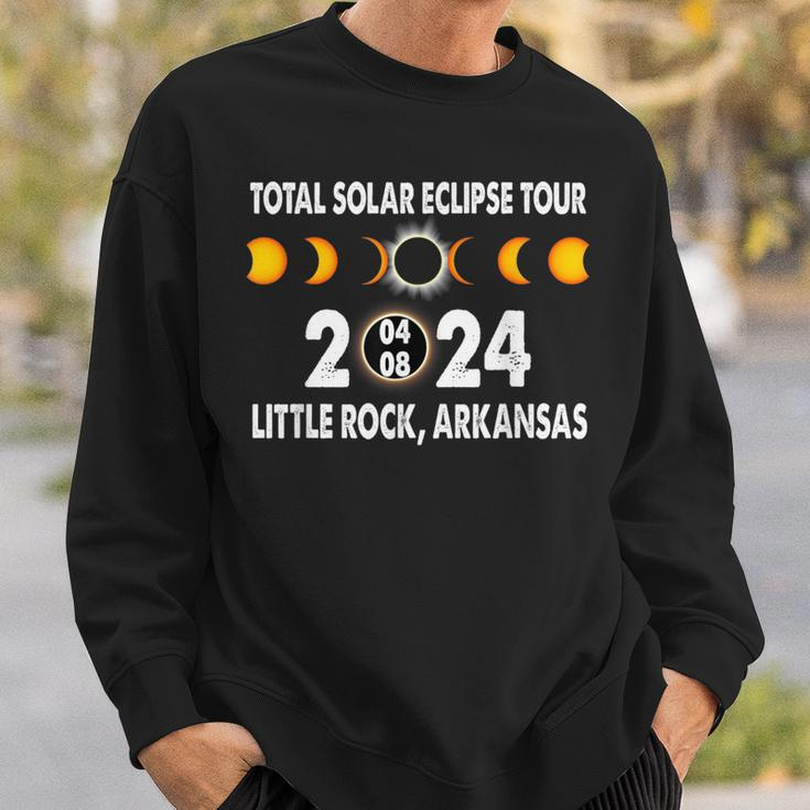 Total Solar Eclipse Us Tour 04 08 2024 Little Rock Arkansas Sweatshirt Gifts for Him