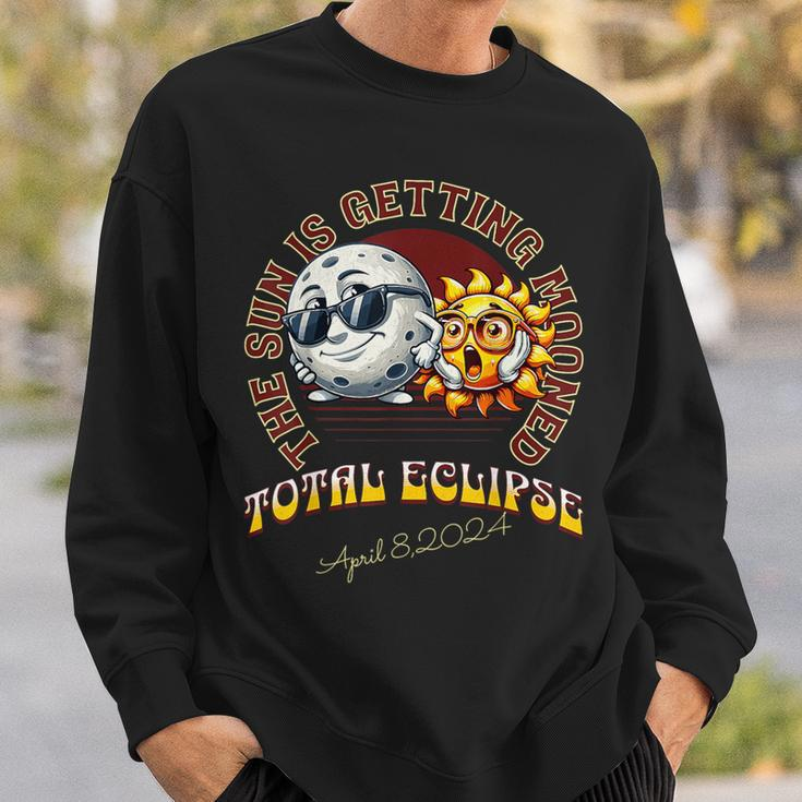 Total Solareclipse Chase 2024 Sun Is Getting Mooned Sweatshirt Gifts for Him