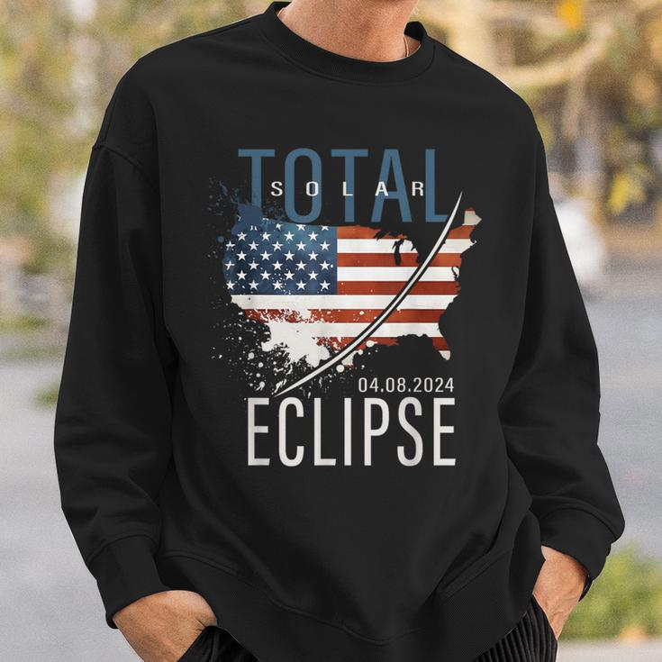 Totality America Usa Map Total Solar Eclipse 04082024 Sweatshirt Gifts for Him