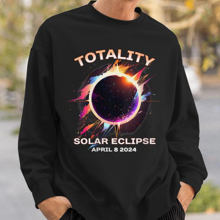 Totality Solar Eclipse April 8 2024 Event Souvenir Graphic Sweatshirt Gifts for Him