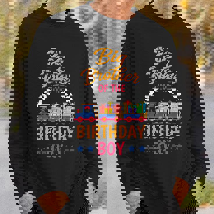 Train Bday Party Railroad Big Brother Of The Birthday Boy Sweatshirt Gifts for Him