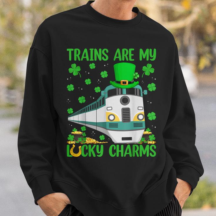 Trains Are My Lucky Charms Train St Patrick's Day Sweatshirt Gifts for Him