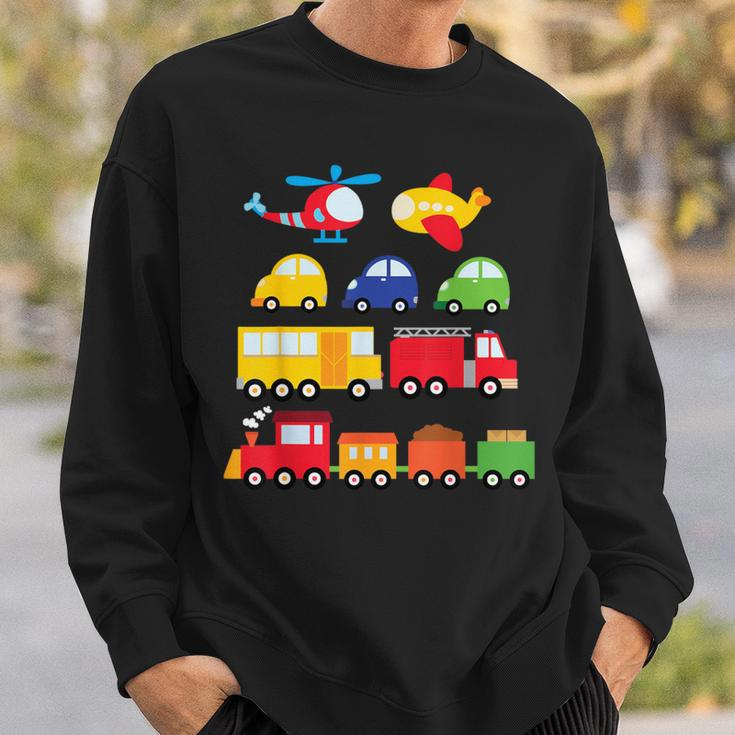 Transportation Trucks Cars Trains Planes Helicopters Toddler Sweatshirt Gifts for Him