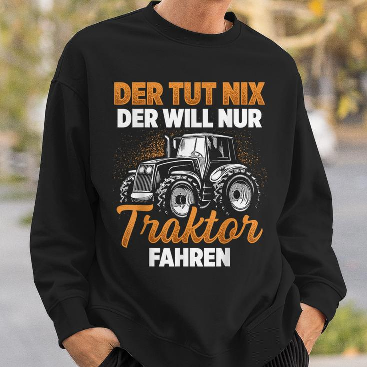 Trecker Der Tut Nix Der Will Nur Traktor Fahren Men's Black Sweatshirt Geschenke für Ihn