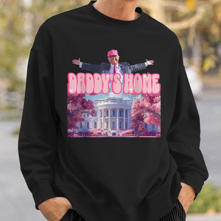 Trump 2024 Take America Back Daddy's Home Trump Pink 2024 Sweatshirt Gifts for Him