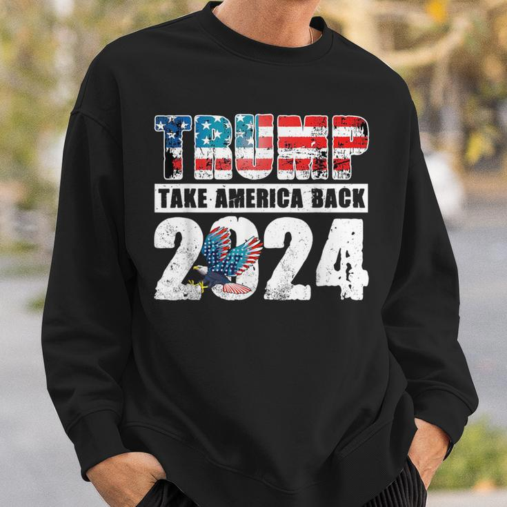 Trump 2024 Flag Take America Back 4Th Of July Trump 2024 Sweatshirt Gifts for Him
