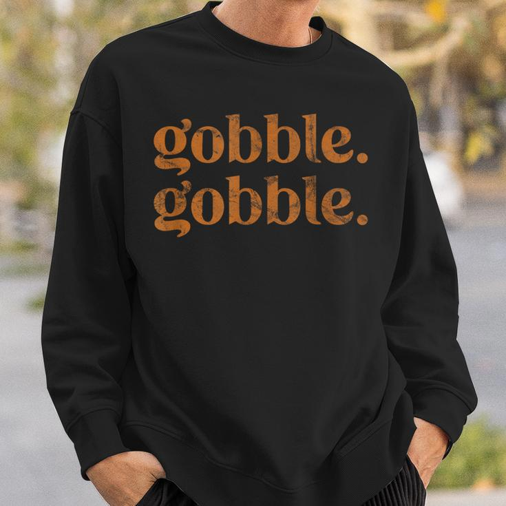 Turkey Trot Thanksgiving Day Gobble Gobble Sweatshirt Gifts for Him