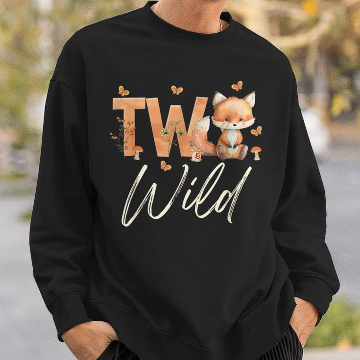 Two Wild Fox Woodland Animal 2Nd Birthday 2 Year Old Sweatshirt Gifts for Him