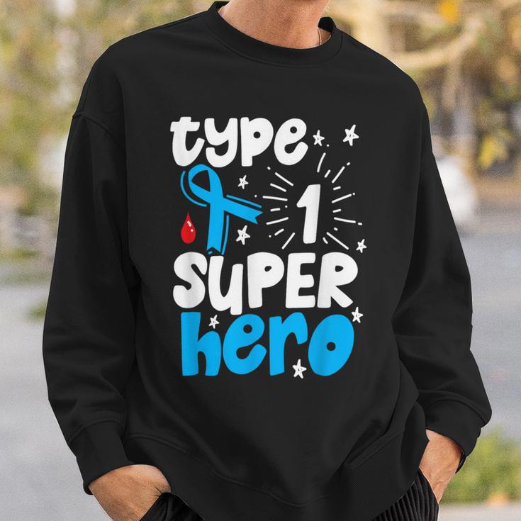 Type 1 Diabetes Awareness Type One Superhero Sweatshirt Gifts for Him