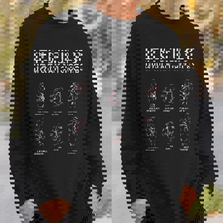 Types Of Baseball Pitches Life Choices Pitcher Player Sweatshirt Gifts for Him