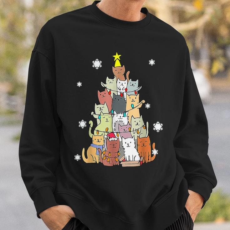 Ugly Christmas Sweater Cat Tree Xmas Cat Sweatshirt Gifts for Him