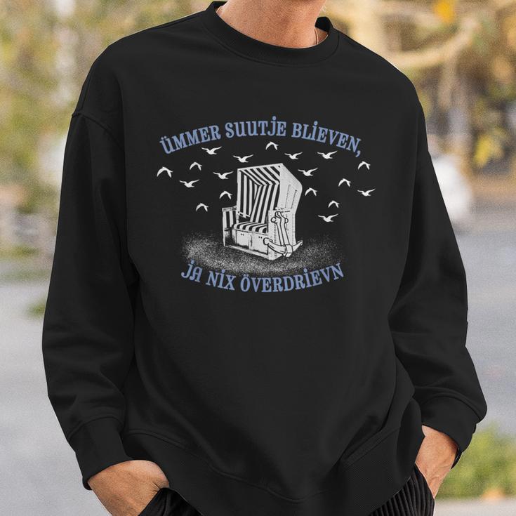 Ümmer Suutje Blieven Ja Nix Overdrievn Slogan Nordlicht Sweatshirt Geschenke für Ihn