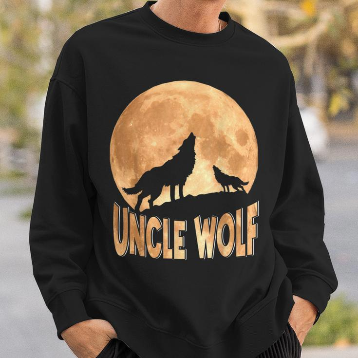 Uncle Wolf Happy Father's Day Matching Wolf Lover Sweatshirt Gifts for Him