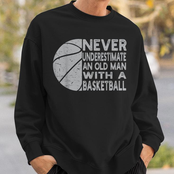 Never Underestimate An Old Man With Basketball Coach Grandpa Sweatshirt Gifts for Him