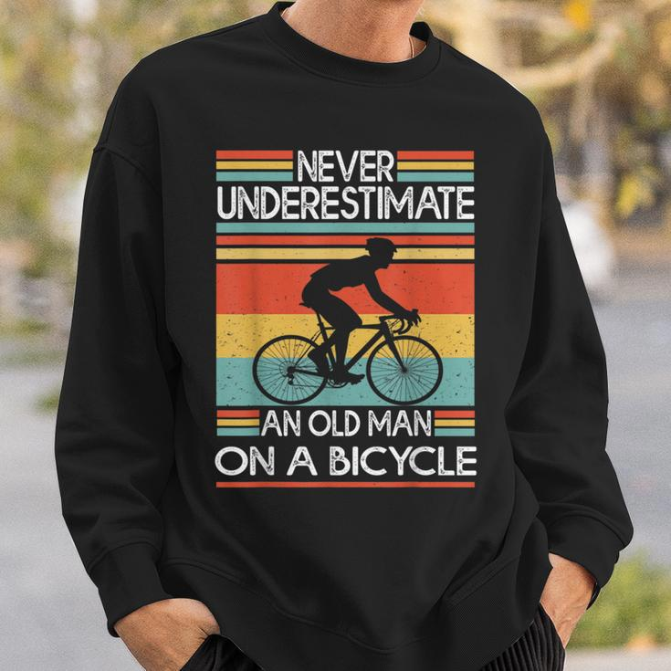 Never Underestimate An Old Man On A Bicycle Bike Sweatshirt Gifts for Him