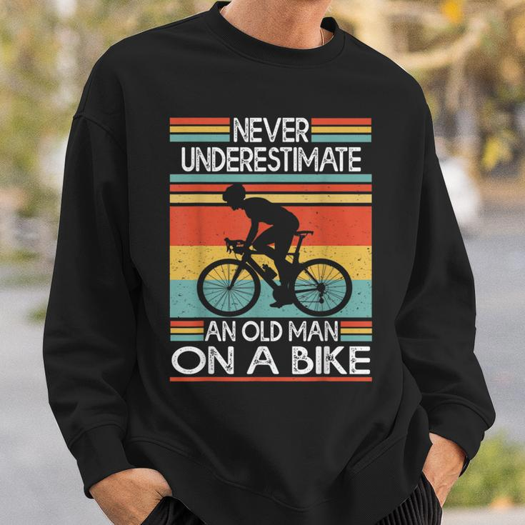 Never Underestimate An Old Man On A Bike Cycling Sweatshirt Gifts for Him