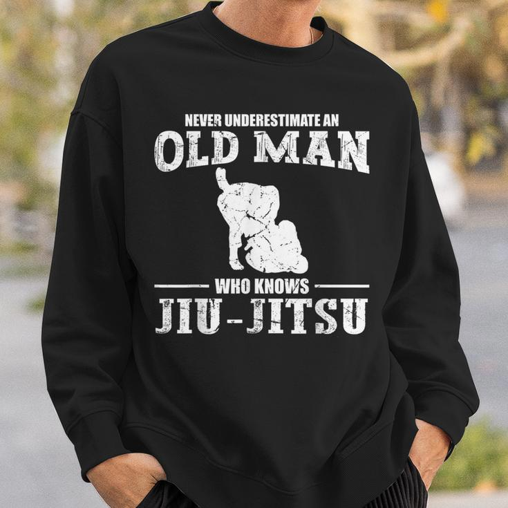 Never Underestimate An Old Man Jiu Jitsu Sports Men Sweatshirt Gifts for Him