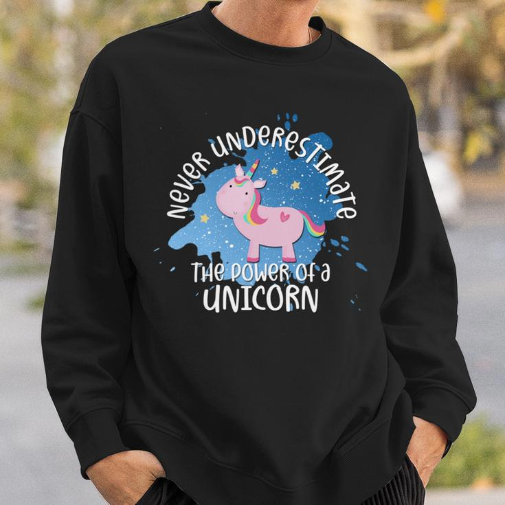 Never Underestimate The Power Of A Unicorn Quote Sweatshirt Gifts for Him
