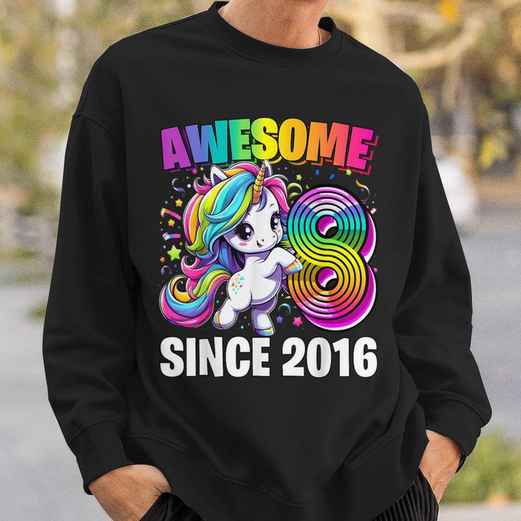 Unicorn 8Th Birthday 8 Year Old Unicorn Party Girls Outfit Sweatshirt Gifts for Him