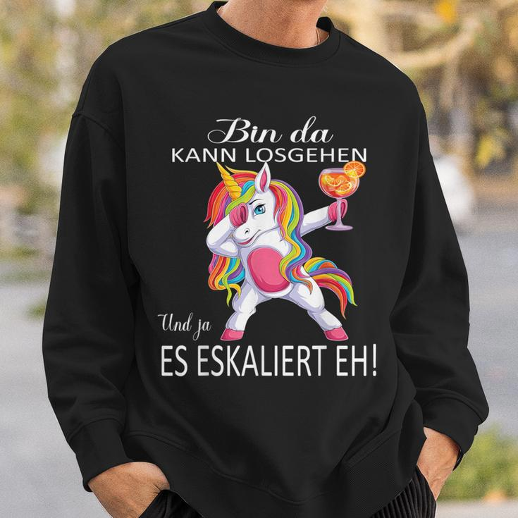 With Unicorn Bin Da Kann Losgehen Und Ja Es Escaliert Eh Sweatshirt Geschenke für Ihn