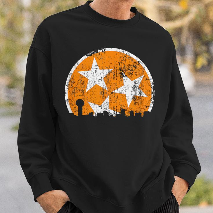 Unique Orange & White Tennessee State Flag Knoxville Skyline Sweatshirt Gifts for Him