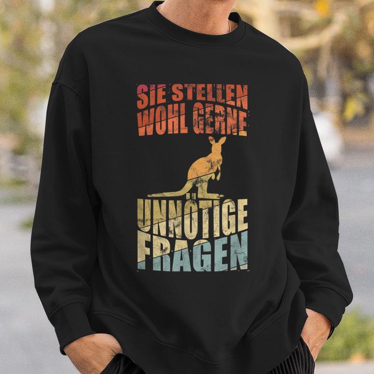 Unnötige Fragen Retro Känguru Sweatshirt Geschenke für Ihn