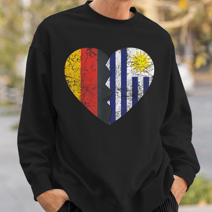 Uruguayische Deutsche Flagge Herz Deutschland Uruguay Flagge Wurzeln Sweatshirt Geschenke für Ihn