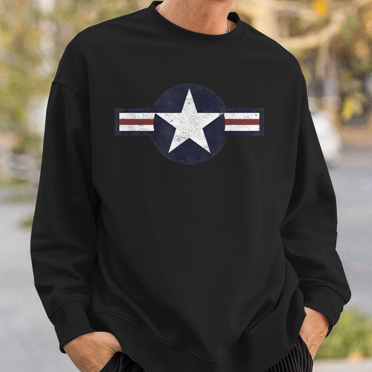 Us Airforce Star Roundel Distressed Veteran Sweatshirt Gifts for Him