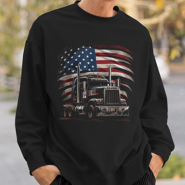 Us American Flag Trucker Truck Driver Sweatshirt Geschenke für Ihn