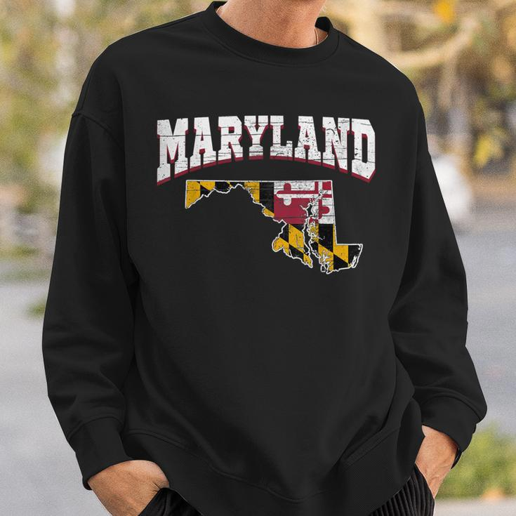 Us Citizen Proud America State Flag Land Map Maryland Sweatshirt Gifts for Him