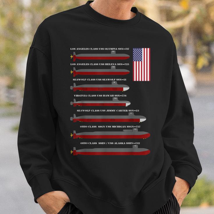 Us Navy Submarines American Nuclear Subs Flag Sweatshirt Gifts for Him