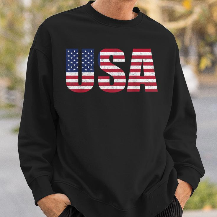 Usa Flag 4Th Of July Red White & Blue American Patriotic Sweatshirt Gifts for Him