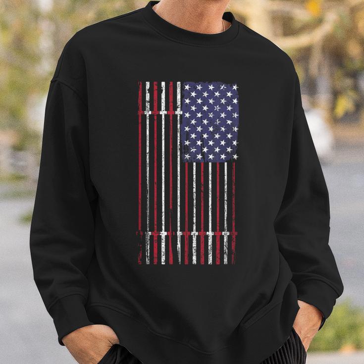 Usa Flag Barbell Sweatshirt Geschenke für Ihn