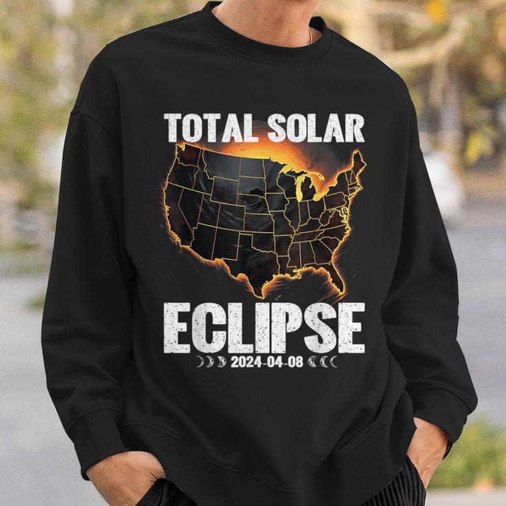 Usa Map 8 April 2024 Total Solar Eclipse 2024 Sweatshirt Gifts for Him