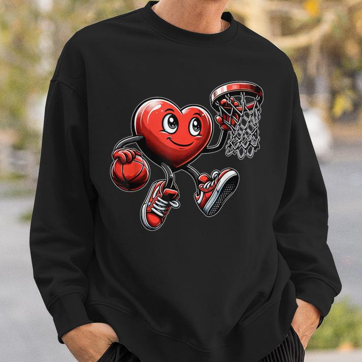 Valentine's Day Heart Basketball Team Player Sweatshirt Gifts for Him