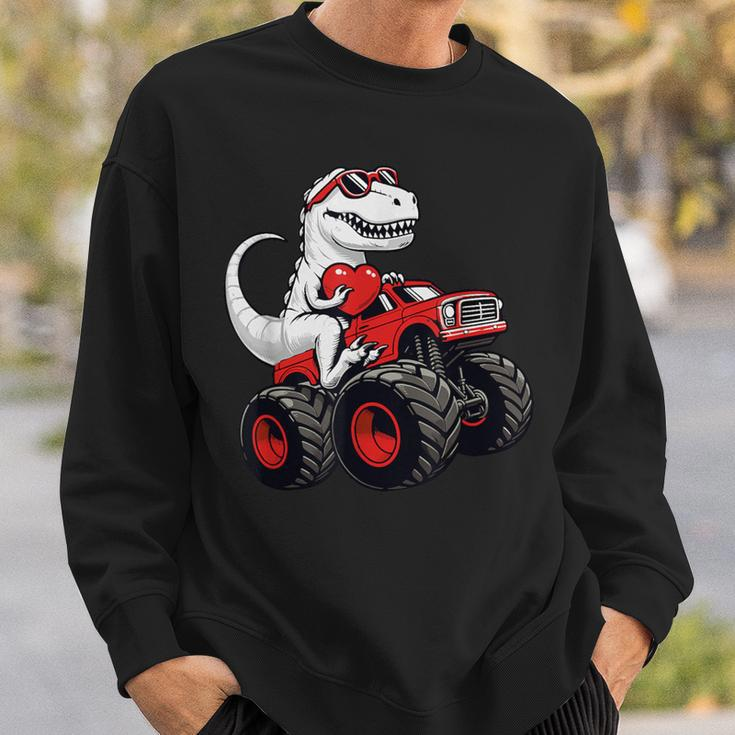 Valentines DayRex Riding Monster Truck Toddler Boys Sweatshirt Gifts for Him