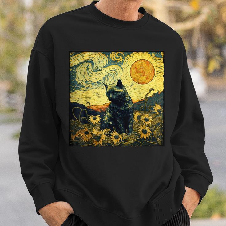 Van Gogh Cat Sweatshirt Geschenke für Ihn