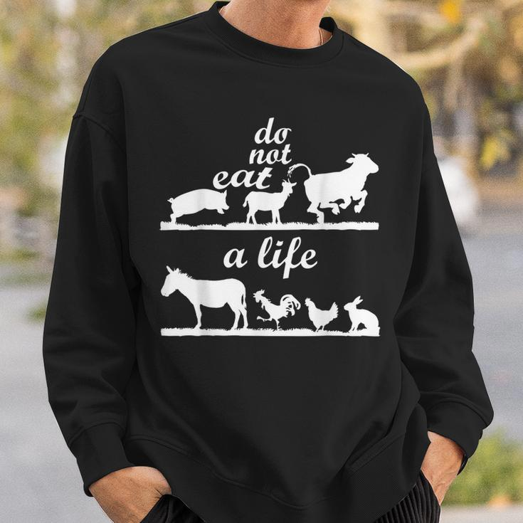Vegan Animal Do Not Eat Life Raw Diet Vegi Sweatshirt Gifts for Him