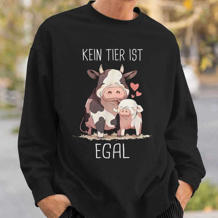 Vegetarier Kein Tier Ist Egal Veganer Kuh Schwin German Sweatshirt Geschenke für Ihn