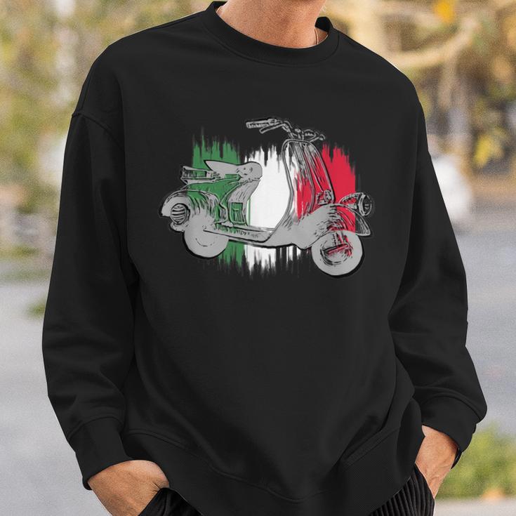 Vespa Scooter Vintage Retro Italian Flag Sweatshirt Geschenke für Ihn