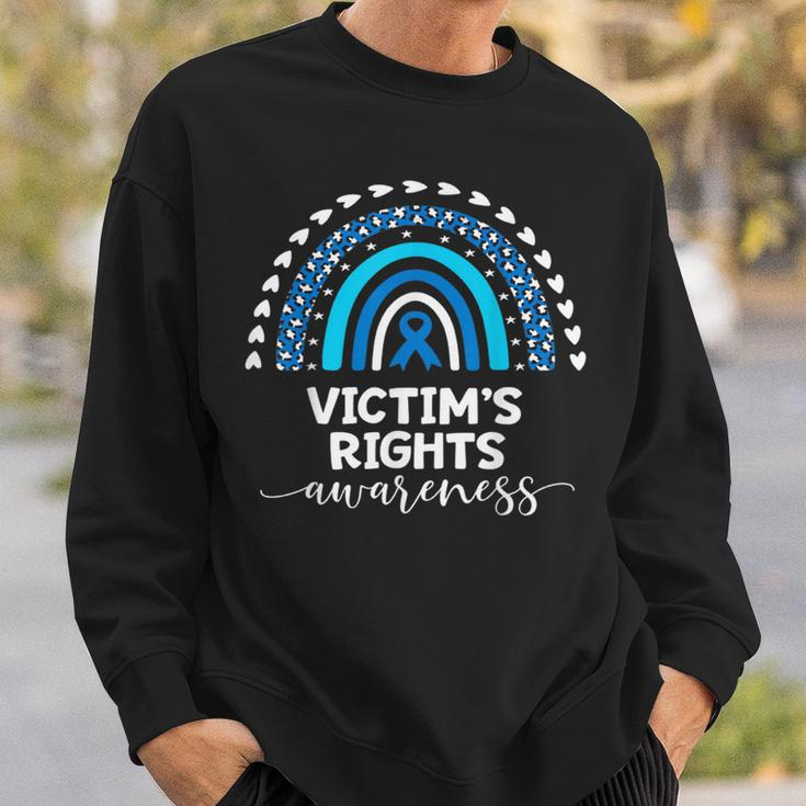 Victims Rights Awareness Victim Of Crime Blue Ribbon Rainbow Sweatshirt Gifts for Him