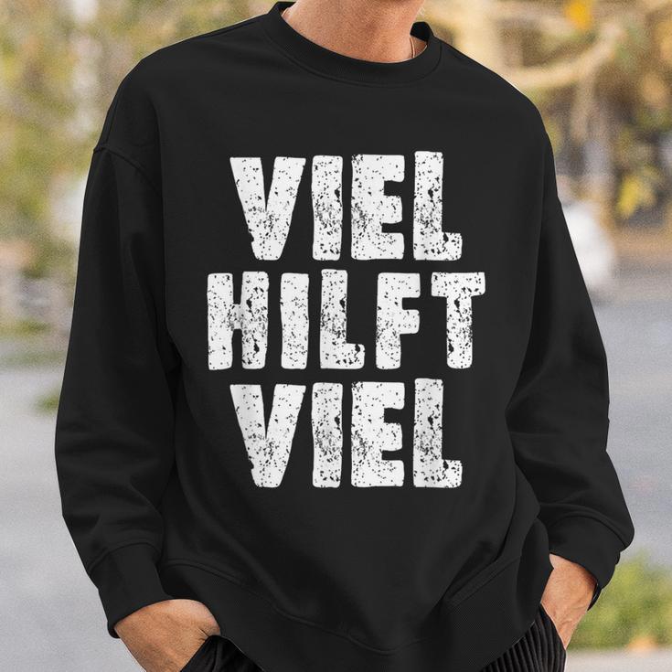 Viel Hilftiel Old-School Bodybuilder Saying Sweatshirt Geschenke für Ihn